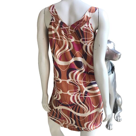 Banana Republic Polyester Multi-Color Sleeveless V-Neck Dress Women's Size 4P - Picture 3 of 9